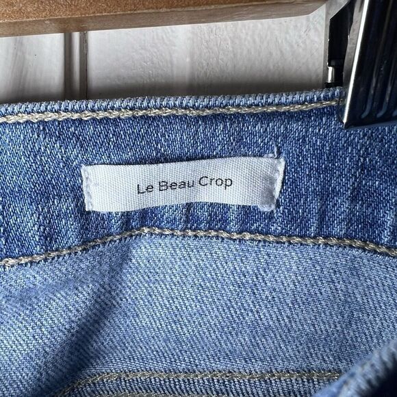 Frame SZ 30 Womens Le Beau Crop Mid Rise Jeans Distressed Raw Hem Walden Rock - Picture 9 of 12